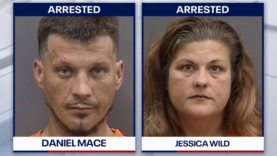 Daniel Mace and Jessica Wild mugshots courtesy of the Hillsborough County Sheriff's Office.